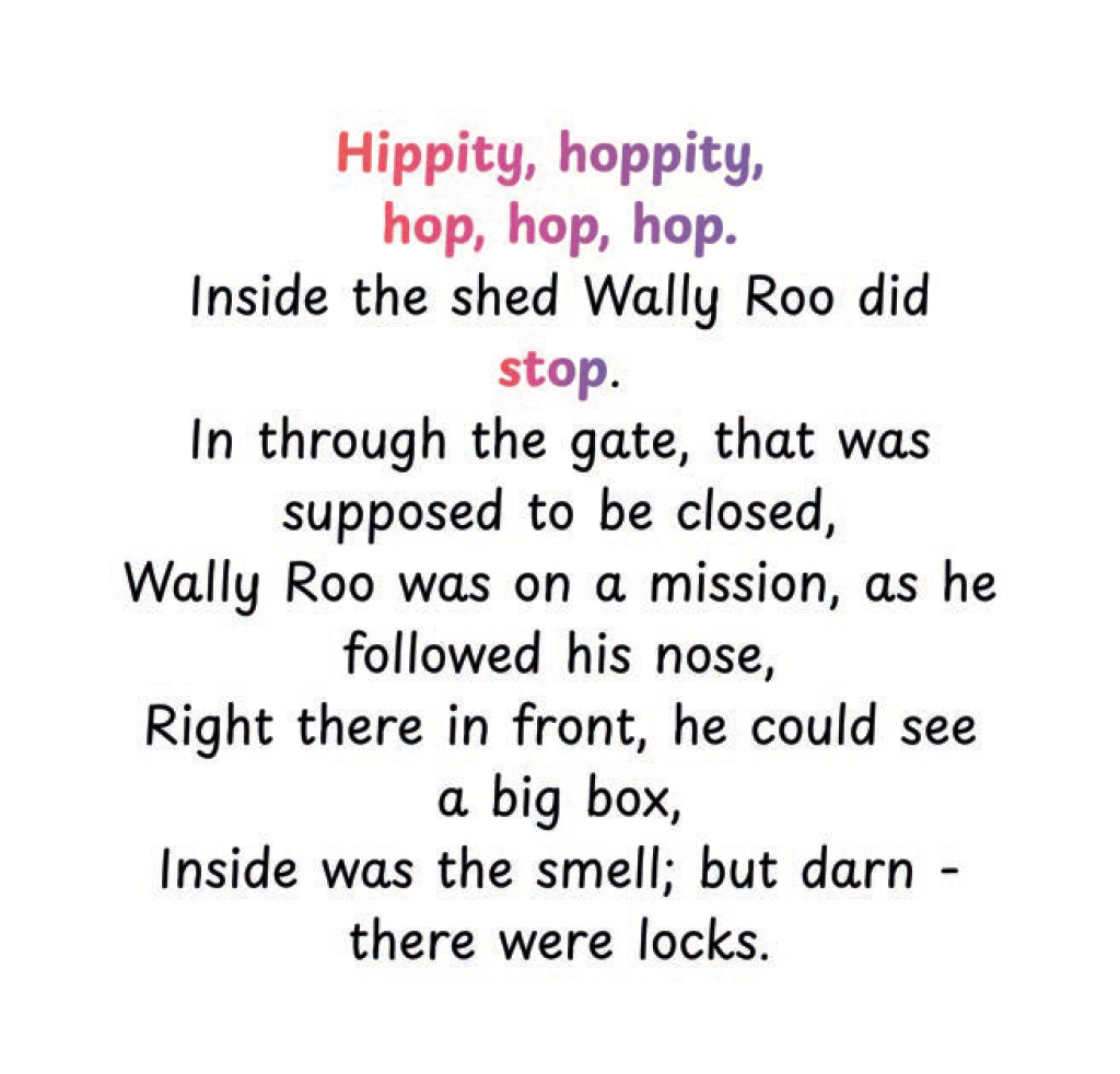 Story about Wally Roo and a shed as he looks for food - Childrens Picture Book