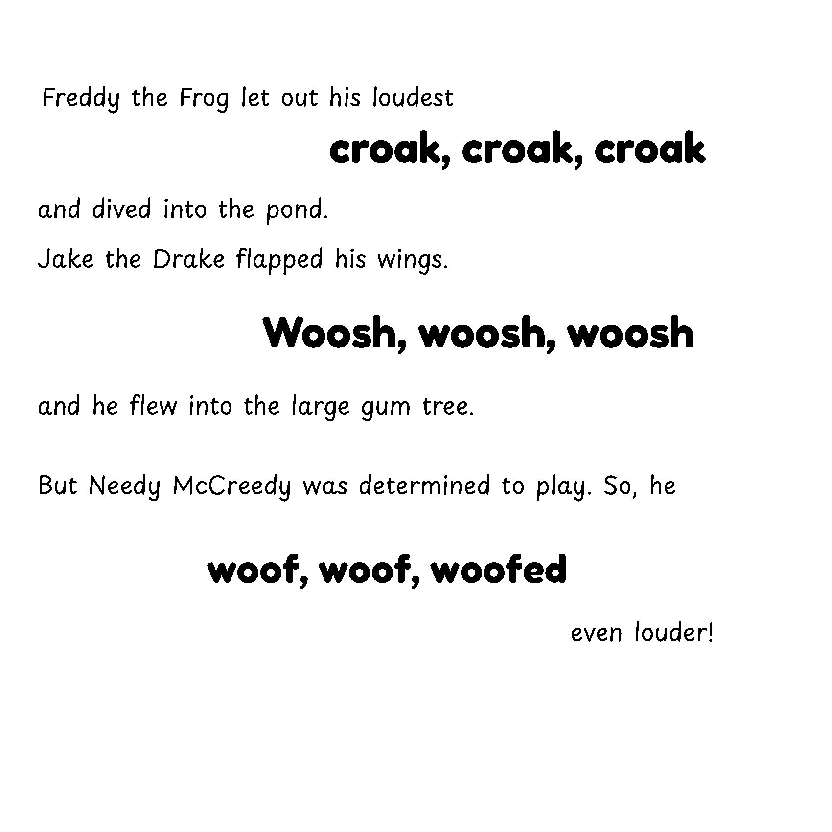 Childrens book with sounds of frog ducks and dog